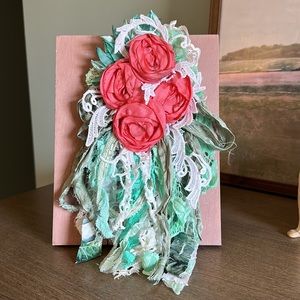 Coral & Mint Flower Pin by Classy Quill